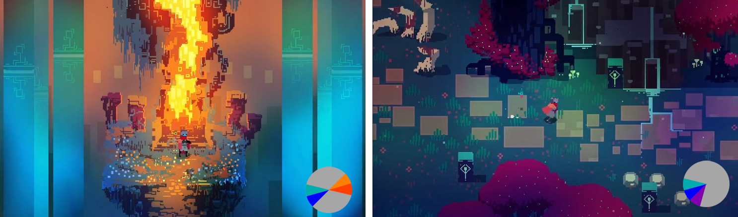 colour theory in screenshots hyper light drifter